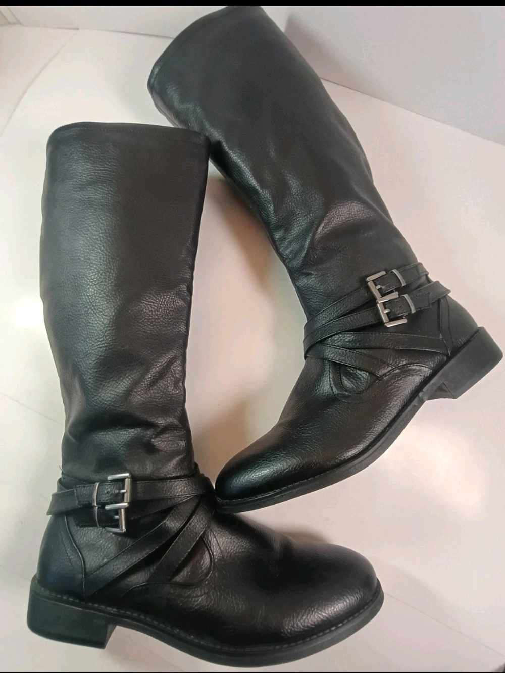 MIA Black Faux Leather Knee High Riding Boots Women's Size 9.5M